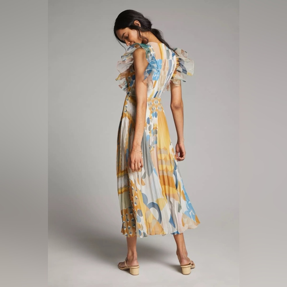 PANKAJ & NIDHI Norma Pleated Maxi Dress - Sz 0 - Picture 3 of 13